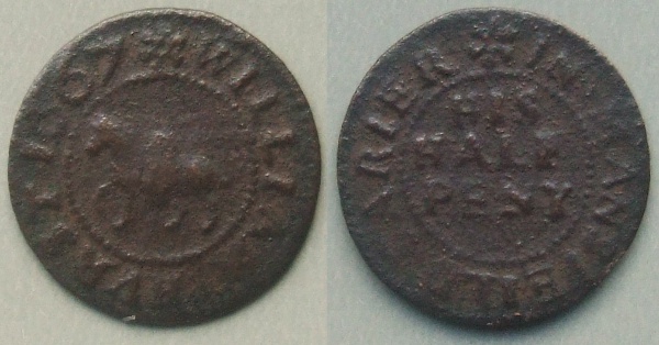 Mansfield, William Hurst 1667 halfpenny